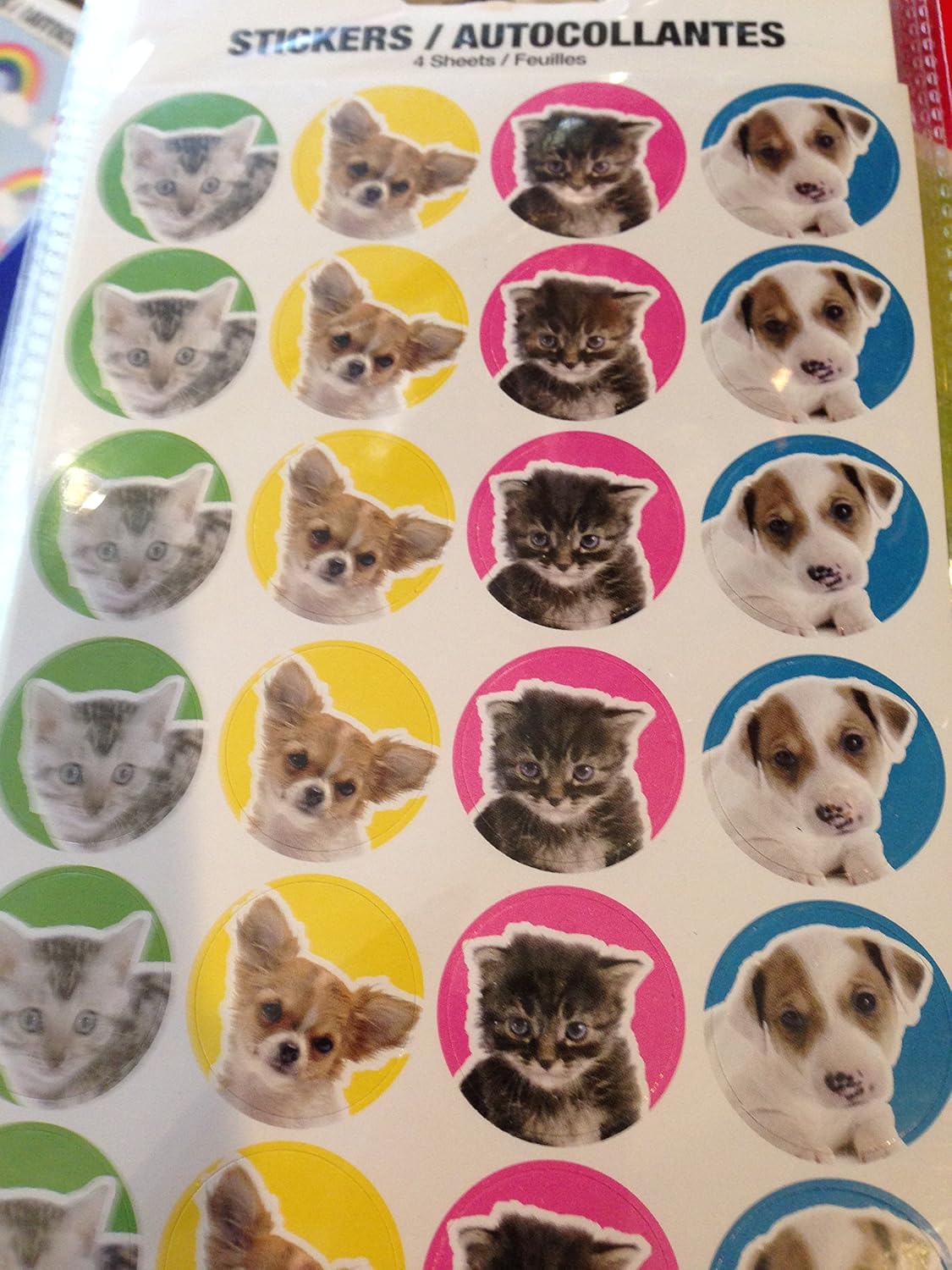 Dog and Cat Round Scrapbook Stickers 99623