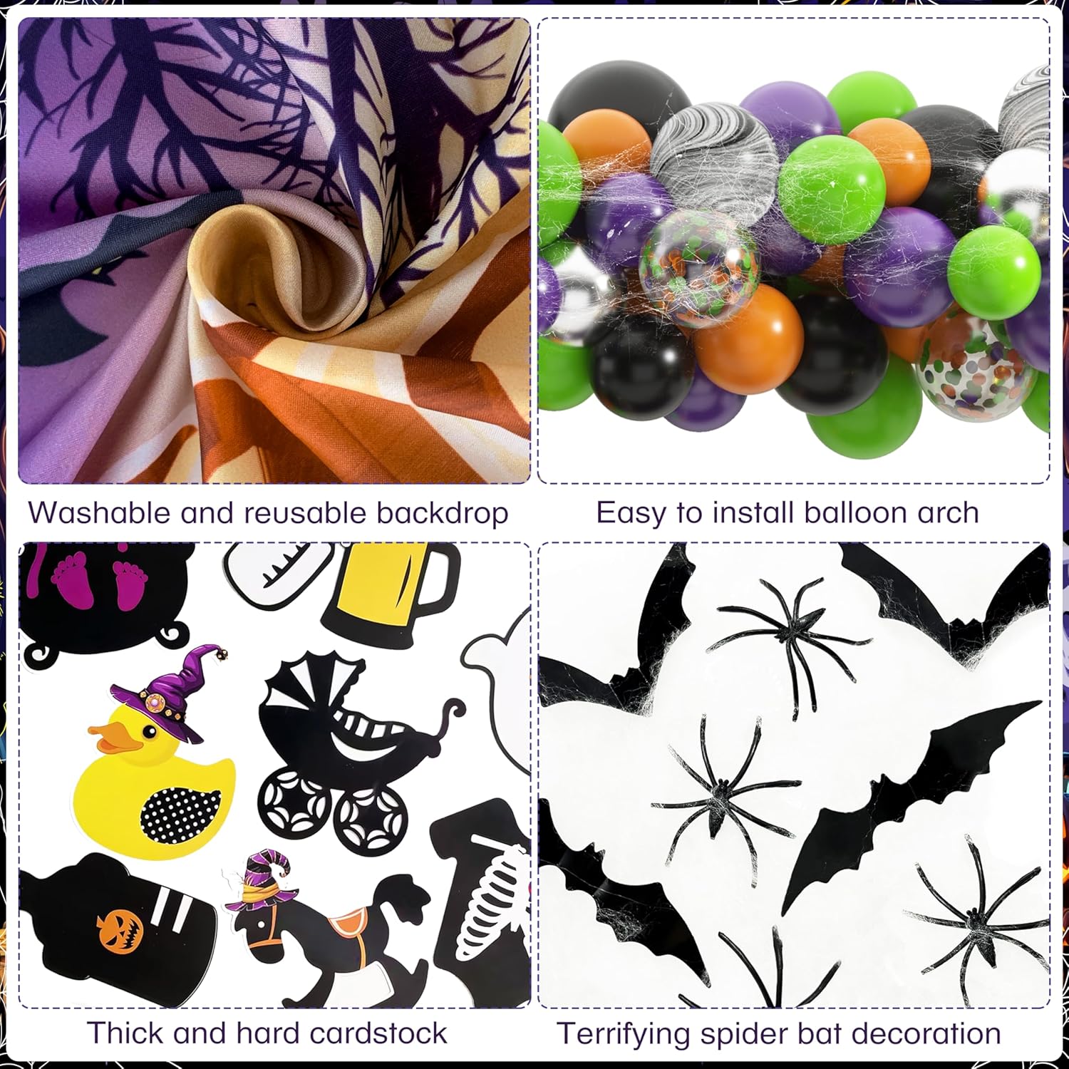 Halloween Baby Shower Decorations Kit with Arch and Balloons