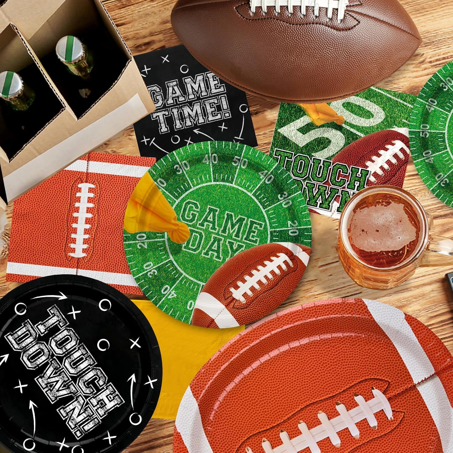 Football Party Supplies Kit for 24 Guests