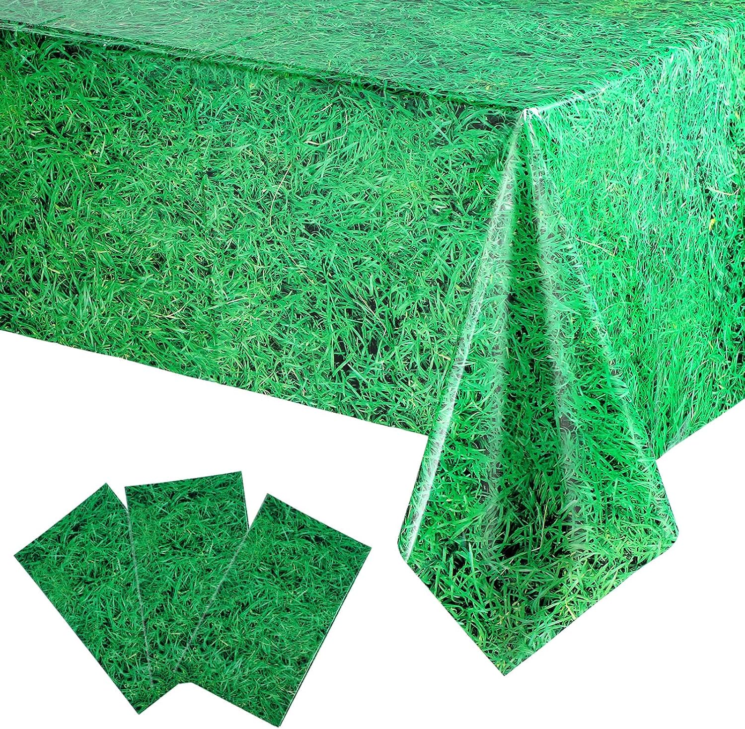 Blulu 3 Pcs Plastic Grass Tablecover 54x108 Green