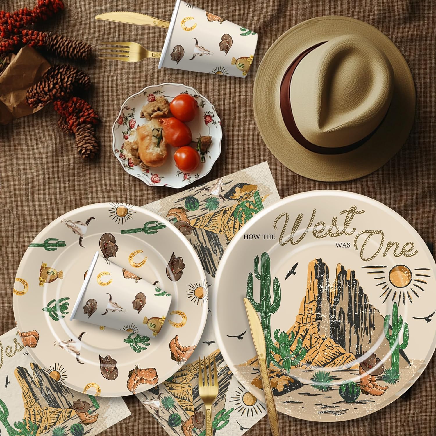 Western Cowboy 1st Birthday Party Supplies Set