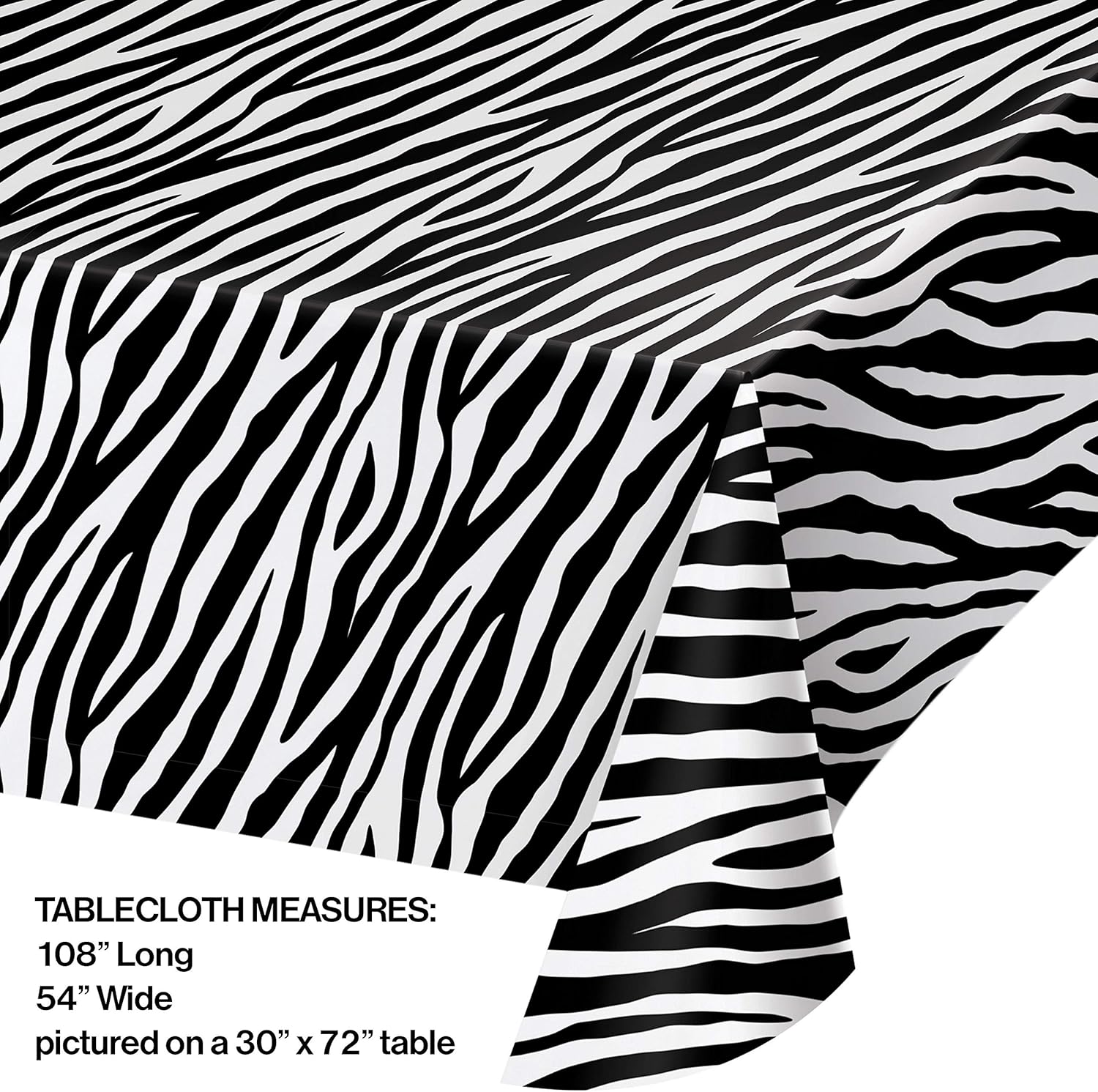 Creative Converting 329661 Zebra Print Tablecloth